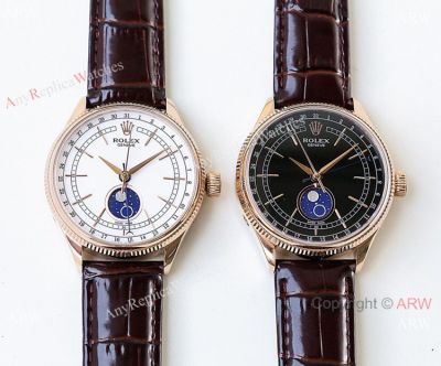 SWISS Replica Rolex Cellini Moon phase Rose Gold 3195 Watch
